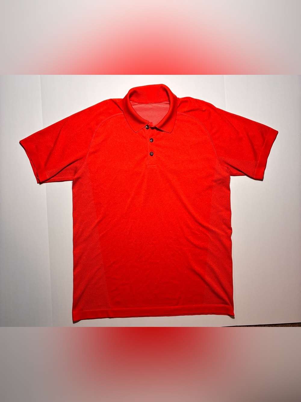 Men's LuLulemon Polo in Orange - Short Sleeve